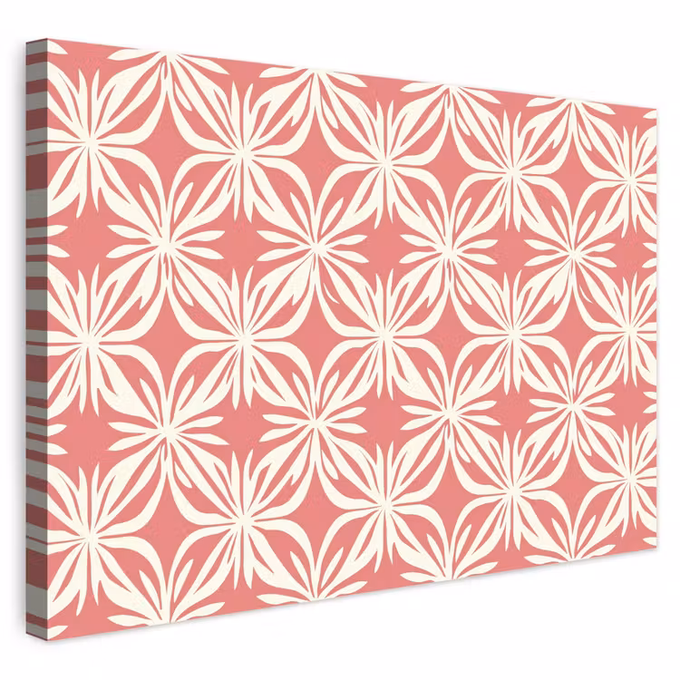 Buiten canvas - Roze - Bloemenmotief - Wit - Modern — 1