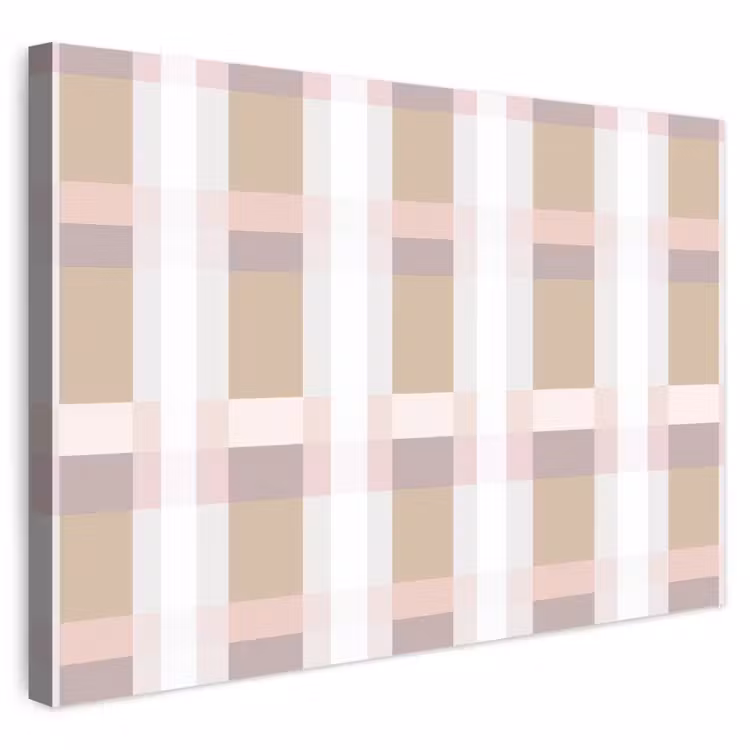 Buiten canvas - Ruitpatroon - Aardetinten - Minimalistisch — 1