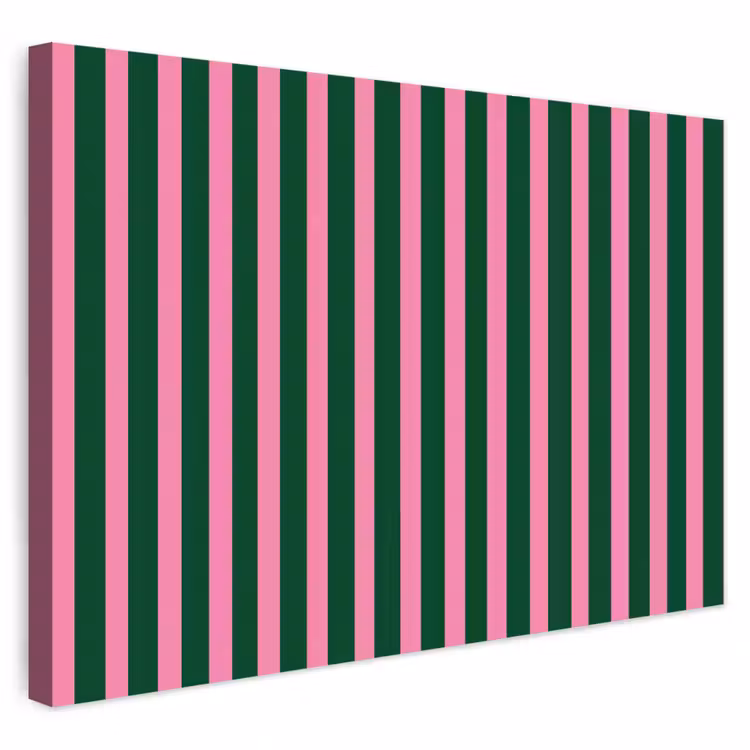 Buiten canvas - Verticale strepen - Groen - Roze — 1