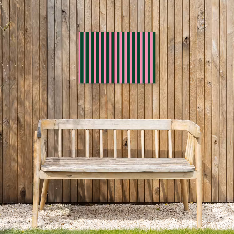 Buiten canvas - Verticale strepen - Groen - Roze — 3