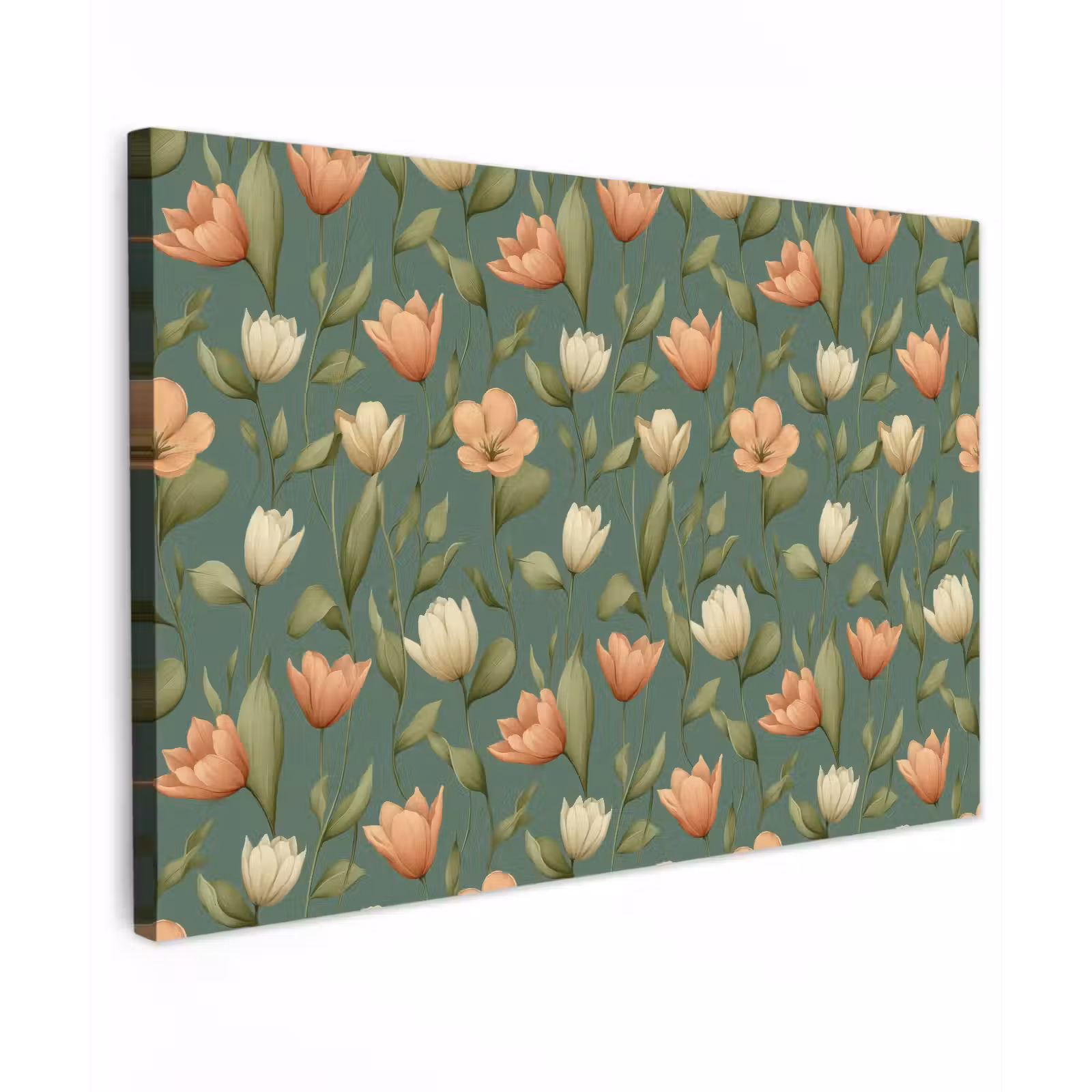 Buiten canvas - Tulpen - Botanisch - Groen — 1