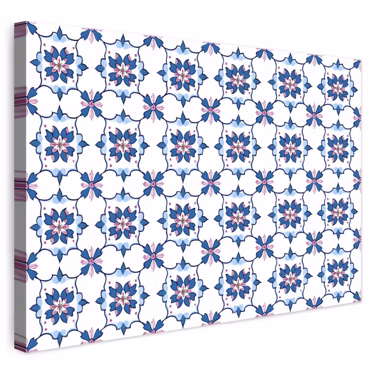 Buiten canvas - Modern - Patroon - Blauw - Roze — 1