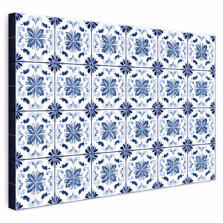 Buiten canvas - Patroon - Tegel - Blauw — 1