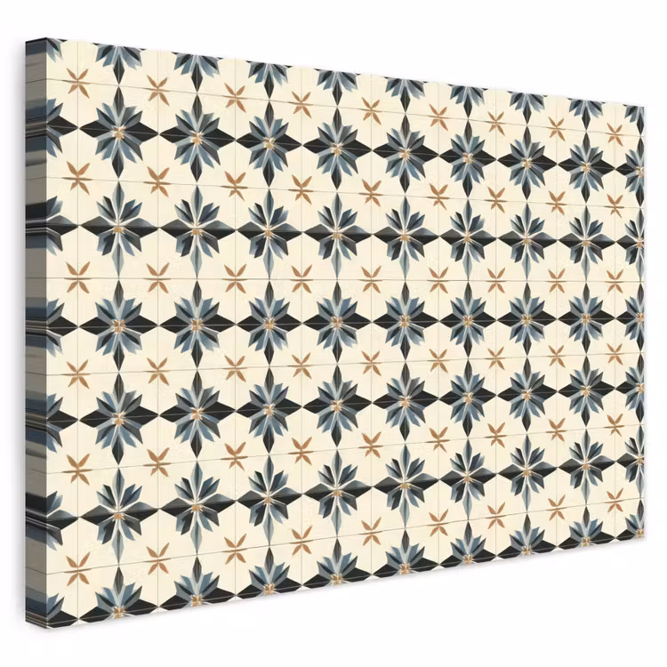 Buiten canvas - Sierlijk - Ornament - Blauw — 1