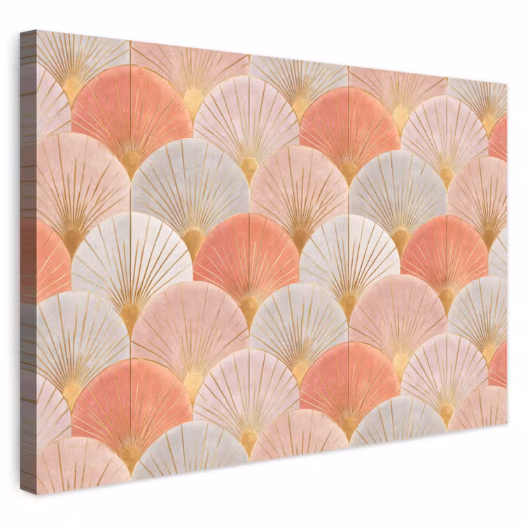 Buiten canvas - Waaiers - Goud - Roze — 1
