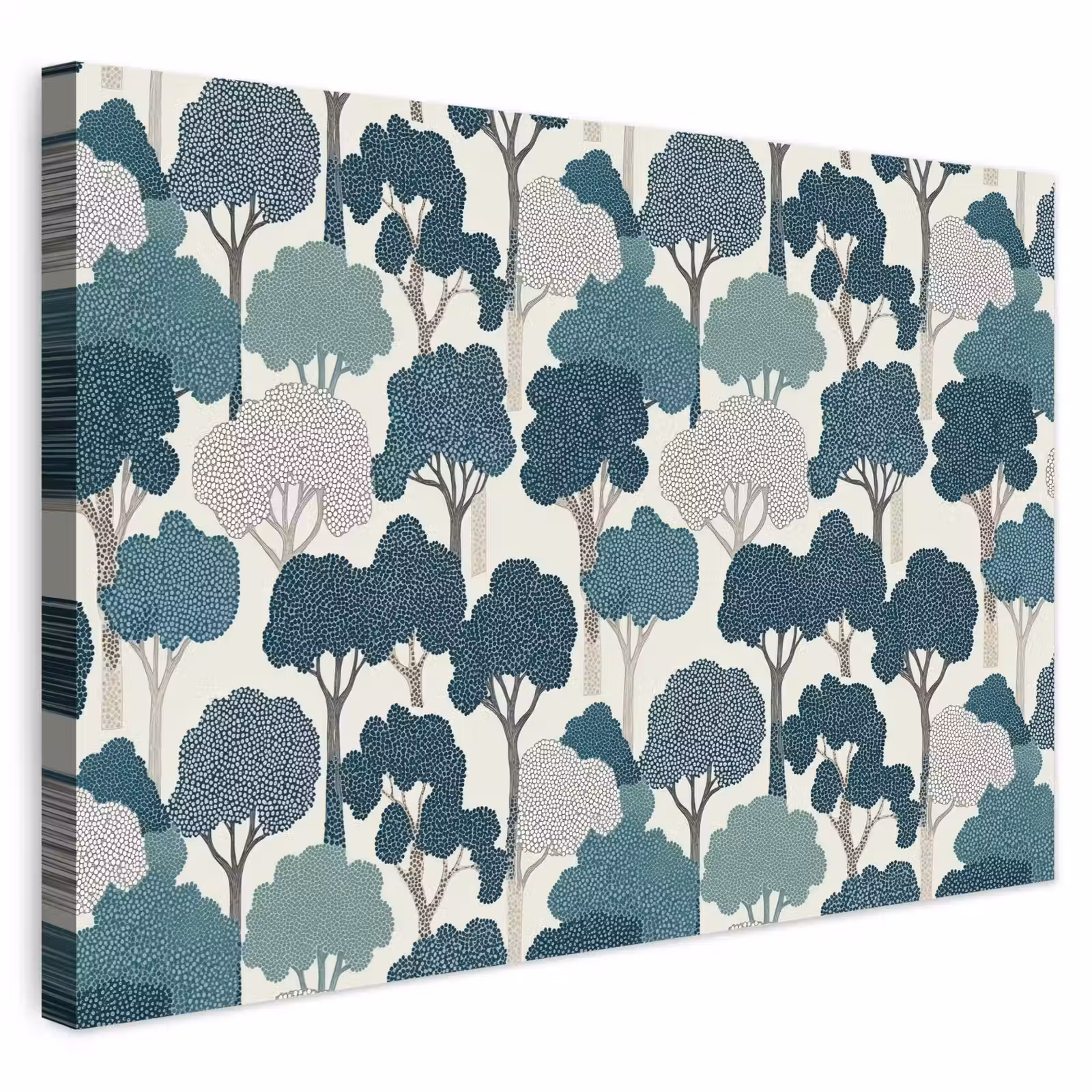 Buiten canvas - Modern - Bomen - Bos - Patroon - Blauw — 1