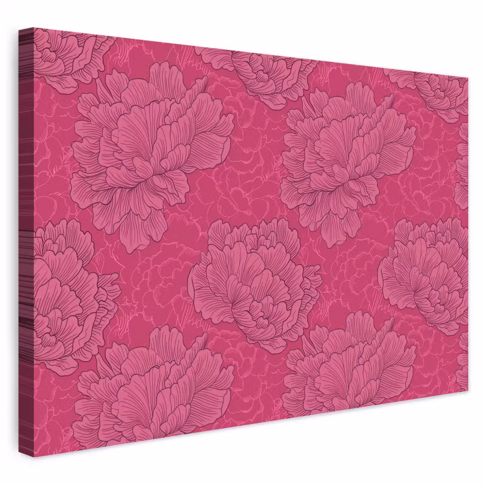 Buiten canvas - Pioenrozen - Energiek - Roze — 1