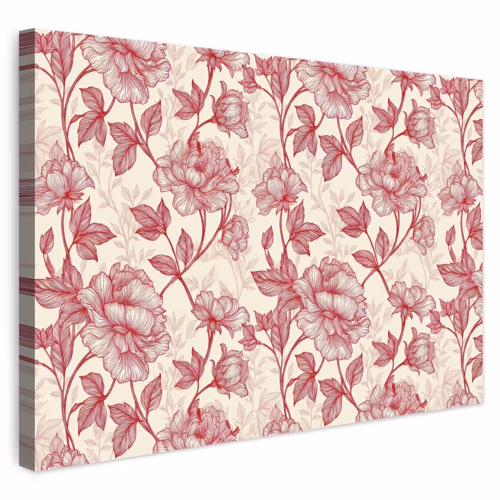 Buiten canvas - Pioenrozen - Modern - Rood — 1