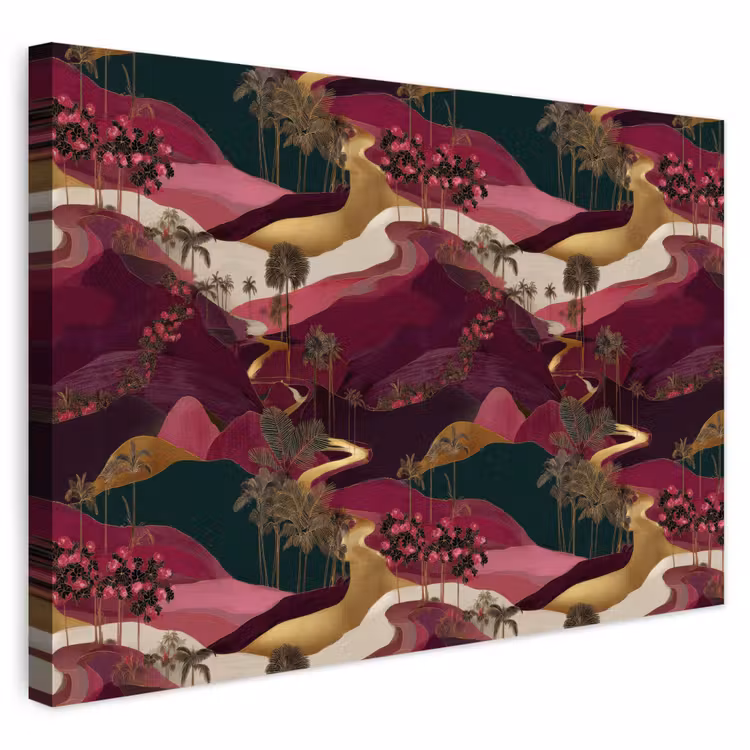 Buiten canvas - Magisch - Palmbomen - Goud — 1