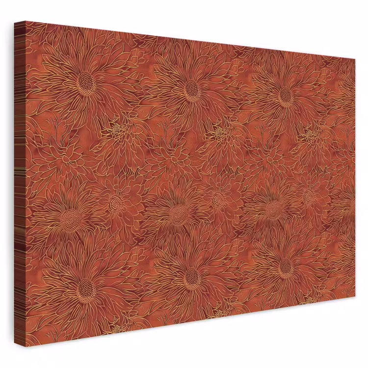 Buiten canvas - Oosters - Bloemen - Terracotta — 1