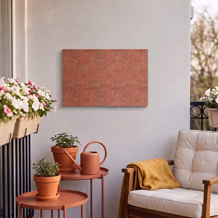 Buiten canvas - Oosters - Bloemen - Terracotta — 4