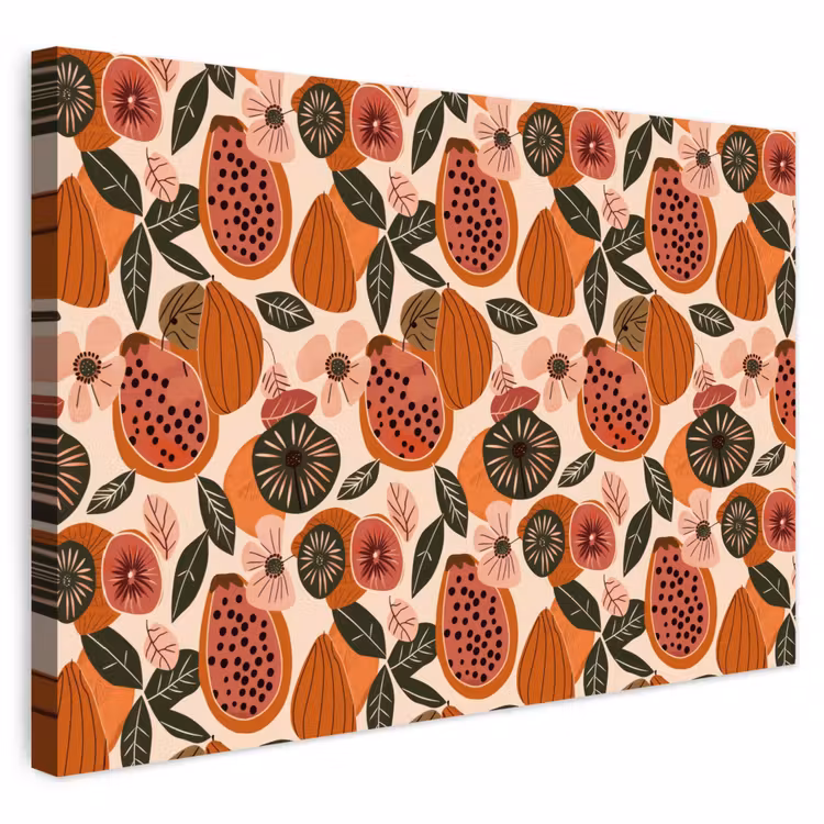 Buiten canvas - Papaja - Bloesem - Oranje — 1