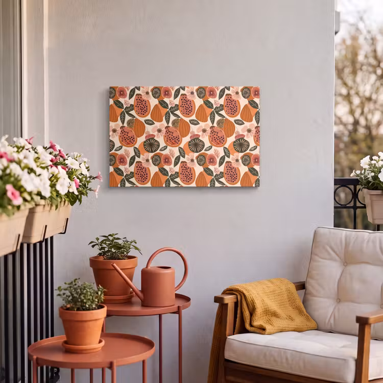 Buiten canvas - Papaja - Bloesem - Oranje — 4