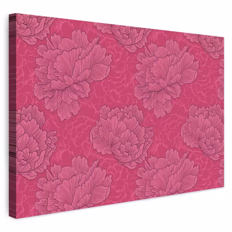 Buiten canvas - Pioenrozen - Energiek - Roze — 1