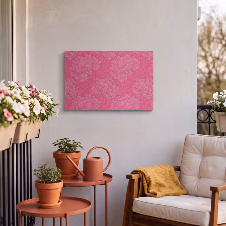 Buiten canvas - Pioenrozen - Energiek - Roze — 4