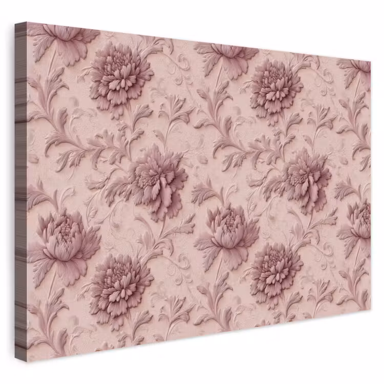 Buiten canvas - Reliëf - Pioenrozen - Roze — 1