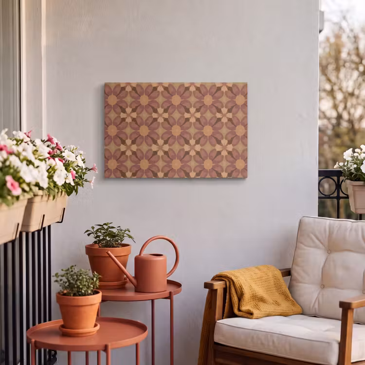 Buiten canvas - Retro - Bloemen - Bruin — 4