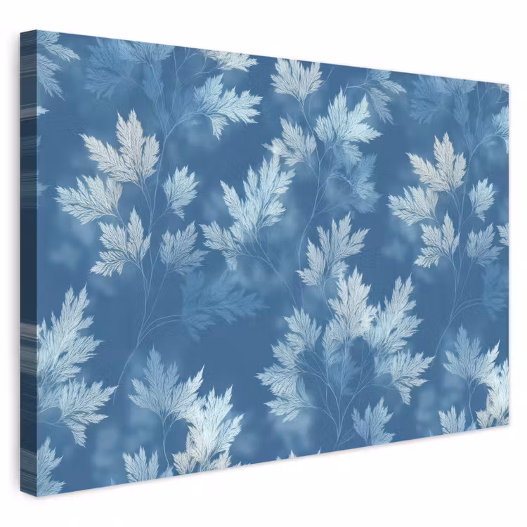 Buiten canvas - Varen - Botanisch - Patroon - Grijsblauw — 1