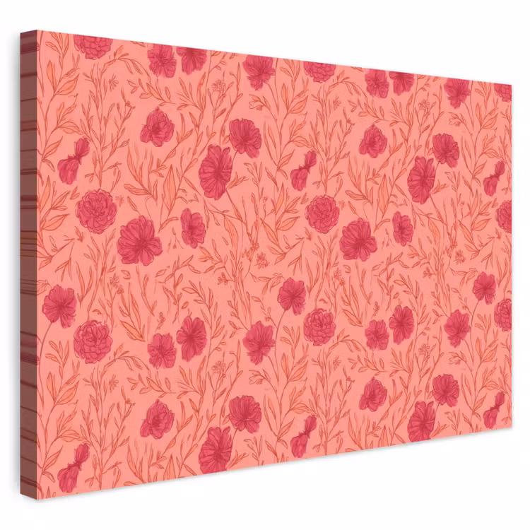 Buiten canvas - Weidebloemen - Romantisch - Roze — 1