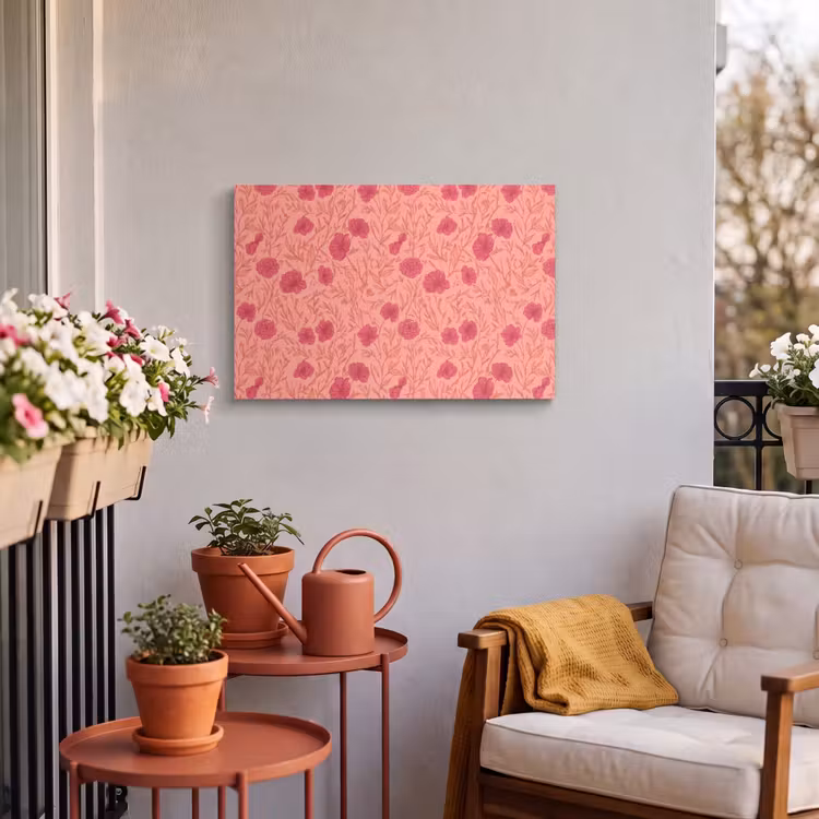 Buiten canvas - Weidebloemen - Romantisch - Roze — 4