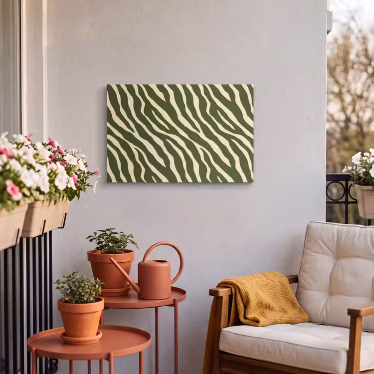Buiten canvas - Zebra - Patroon - Groen — 4