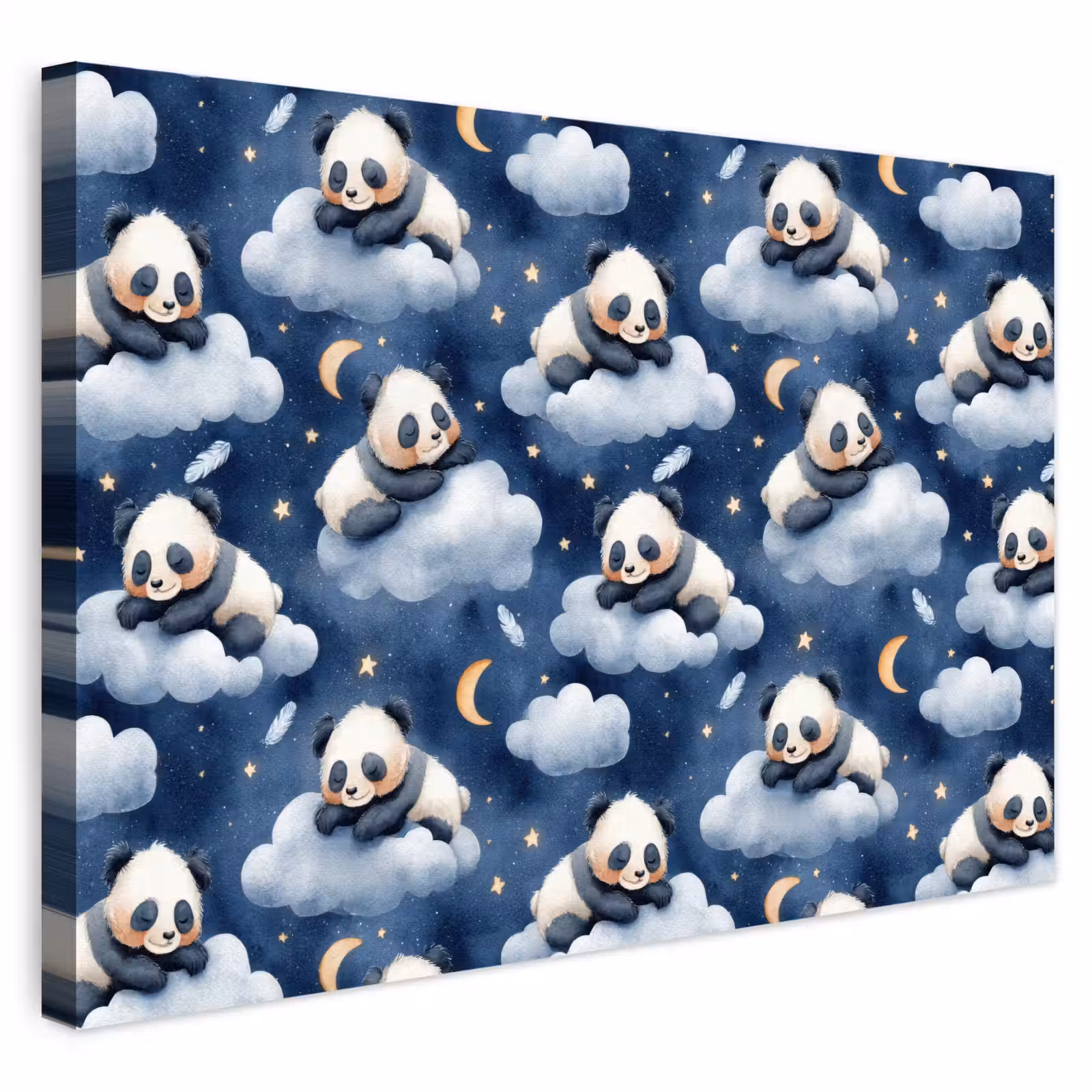 Buiten canvas - Panda's - Slapen - Blauw — 1