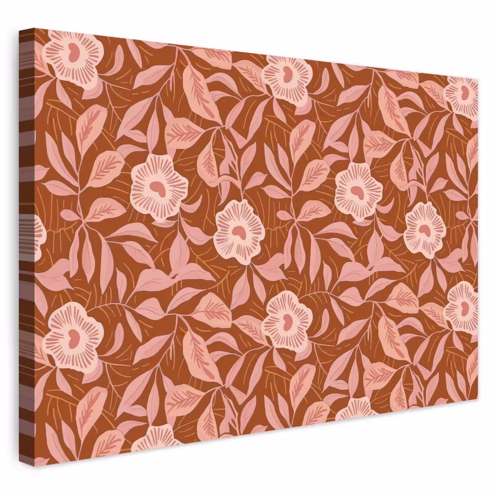 Buiten canvas - Patroon - Bladeren - Terracotta — 1