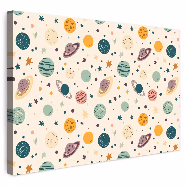 Buiten canvas - Planeten - Retro - Kleurrijk — 1
