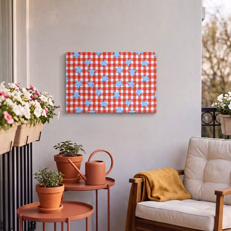 Buiten canvas - Ruit - Sterren - Rood — 4