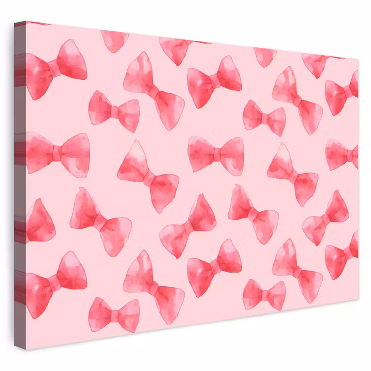Buiten canvas - Strikken - Aquarel - Roze — 1