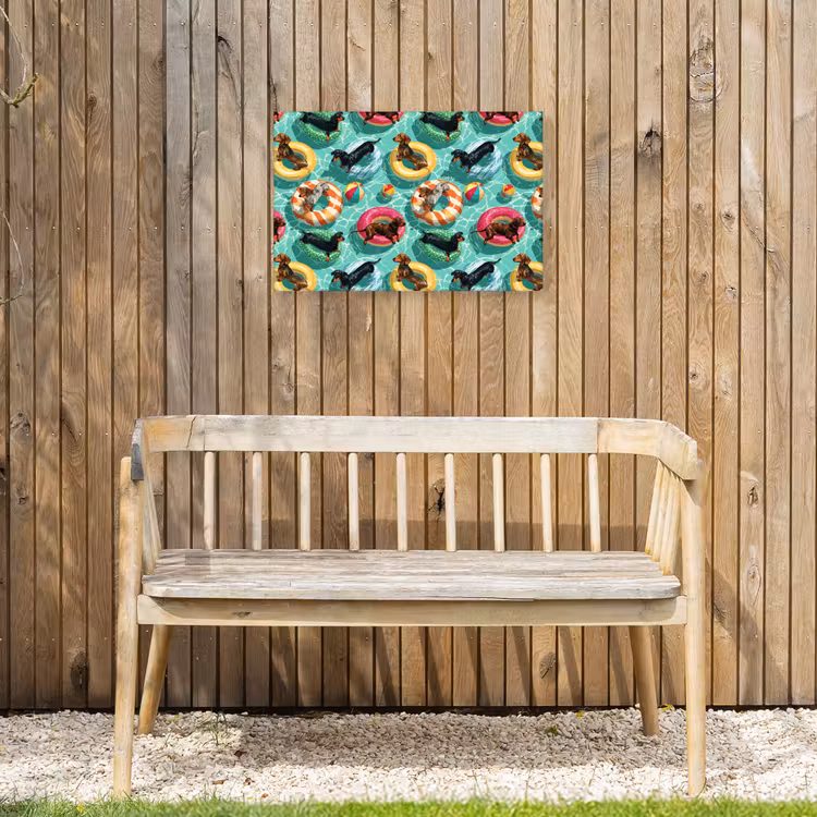 Buiten canvas - Teckels - Zwembad - Kleurrijk — 3
