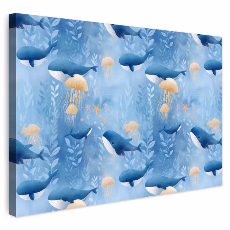 Buiten canvas - Walvissen - Oceaan - Blauw — 1