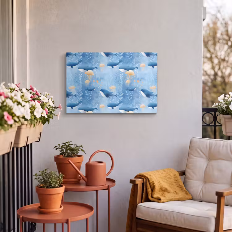 Buiten canvas - Walvissen - Oceaan - Blauw — 4