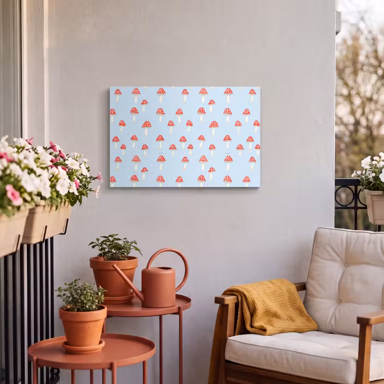 Buiten canvas - Paddenstoel -Sprookje - Blauw — 4