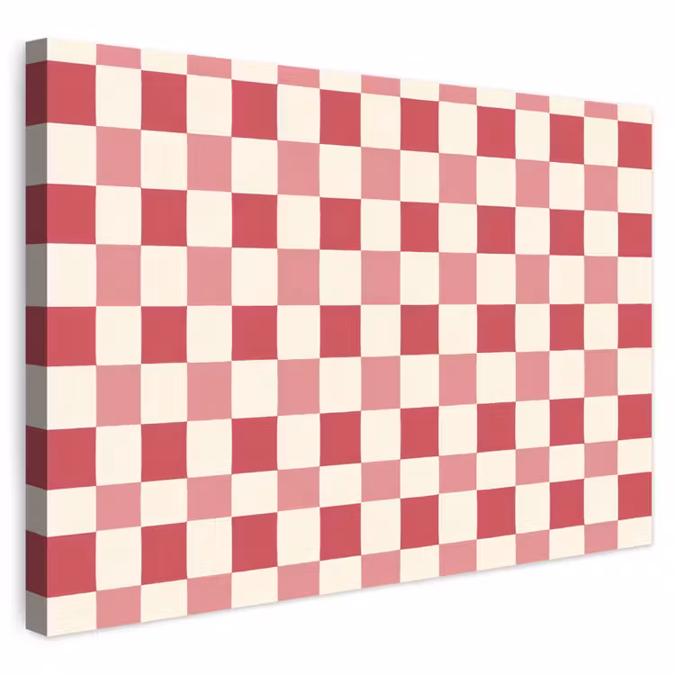 Buiten canvas - Patroon - Schaak - Roze — 1