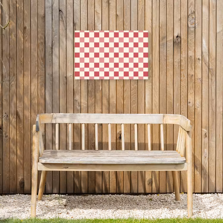 Buiten canvas - Patroon - Schaak - Roze — 3