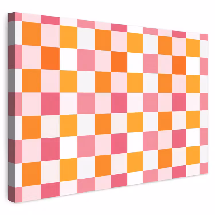 Buiten canvas - Patroon - Vierkant - Roze — 1