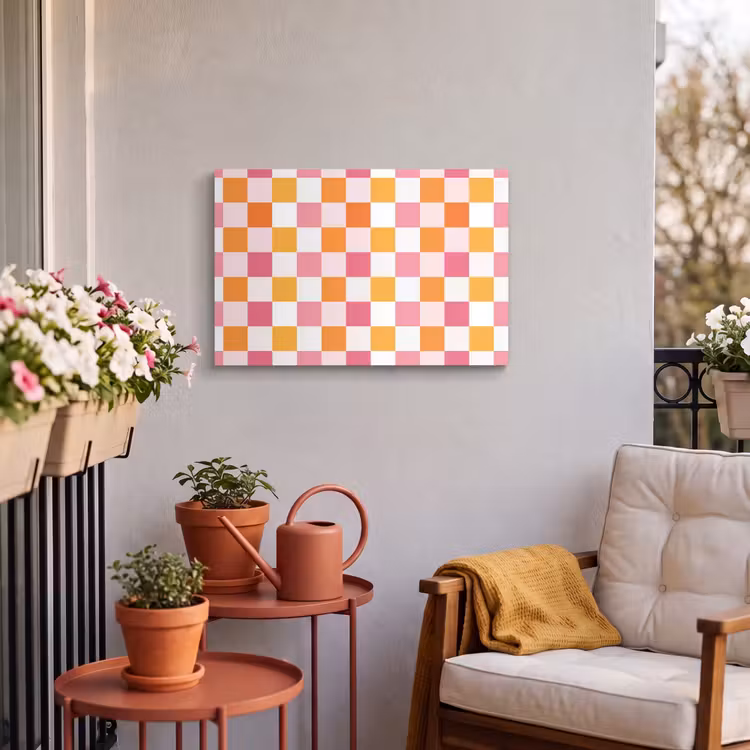 Buiten canvas - Patroon - Vierkant - Roze — 4