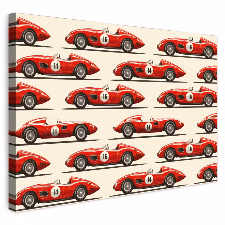 Buiten canvas - Raceauto - Retro - Rood — 1