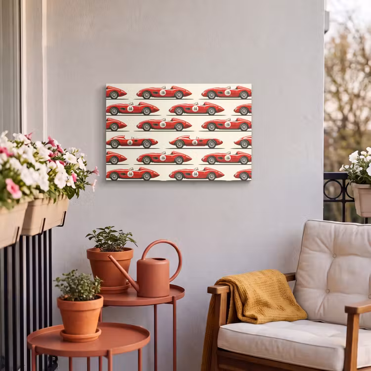 Buiten canvas - Raceauto - Retro - Rood — 4