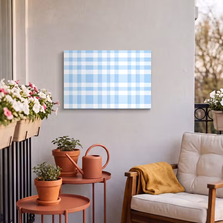 Buiten canvas - Ruit - Patroon - Blauw — 4