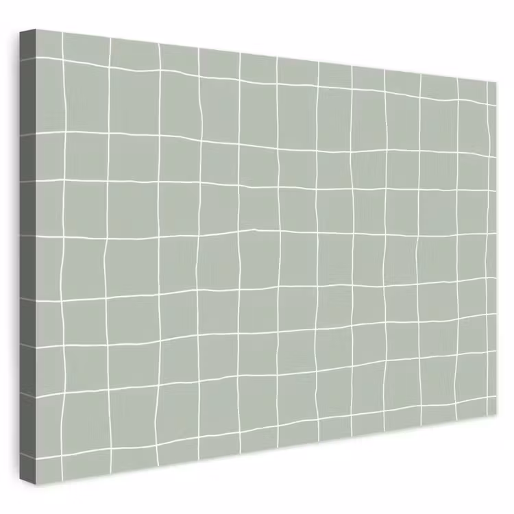 Buiten canvas - Ruitpatroon - Golvend - Groen — 1
