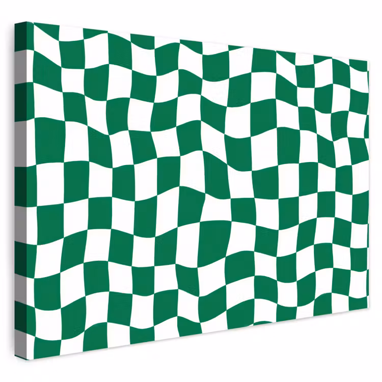 Buiten canvas - Schaakbord - Golvend - Groen — 1