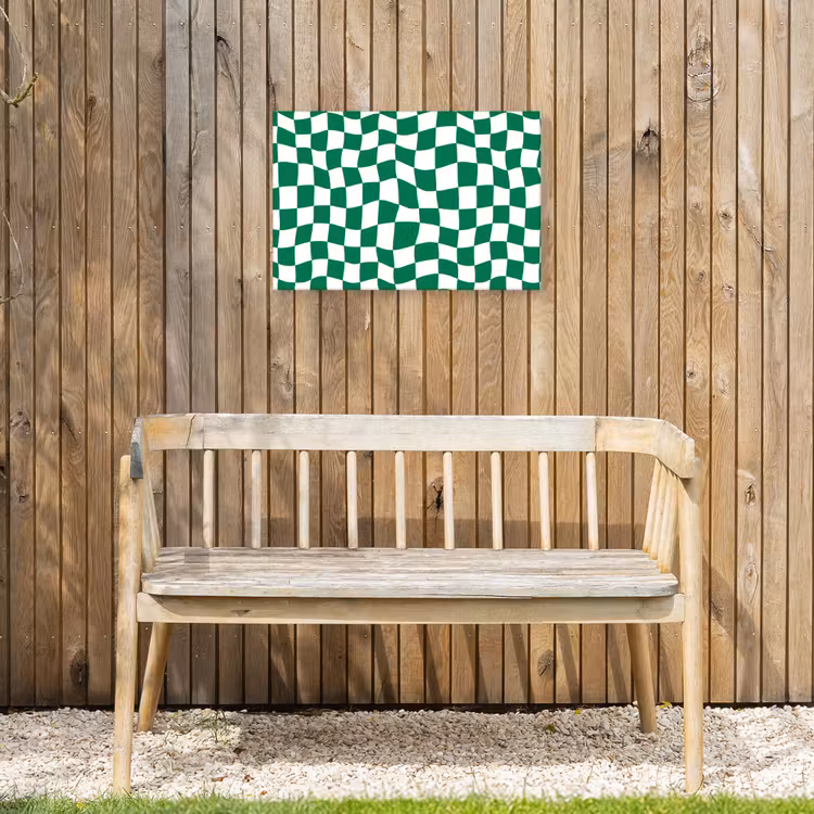 Buiten canvas - Schaakbord - Golvend - Groen — 3