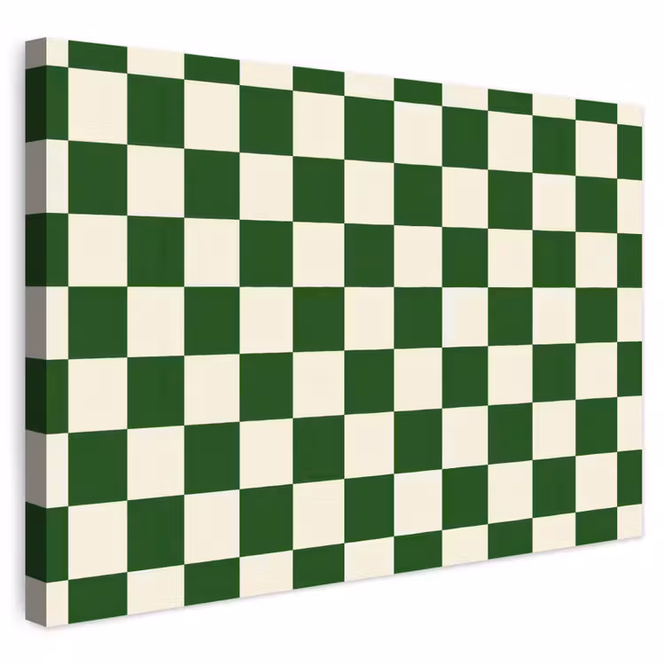 Buiten canvas - Schaakbord - Patroon - Groen — 1
