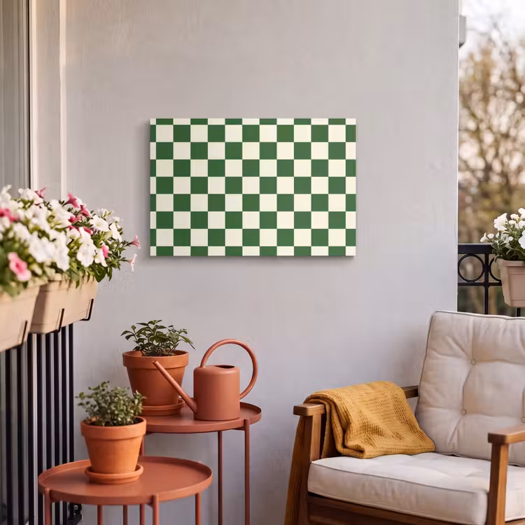 Buiten canvas - Schaakbord - Patroon - Groen — 4