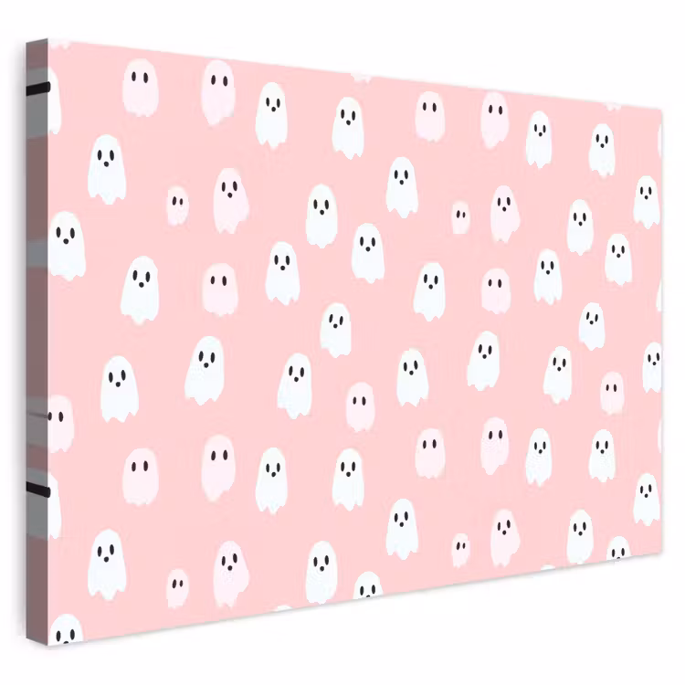 Buiten canvas - Spookjes - Patroon - Roze — 1
