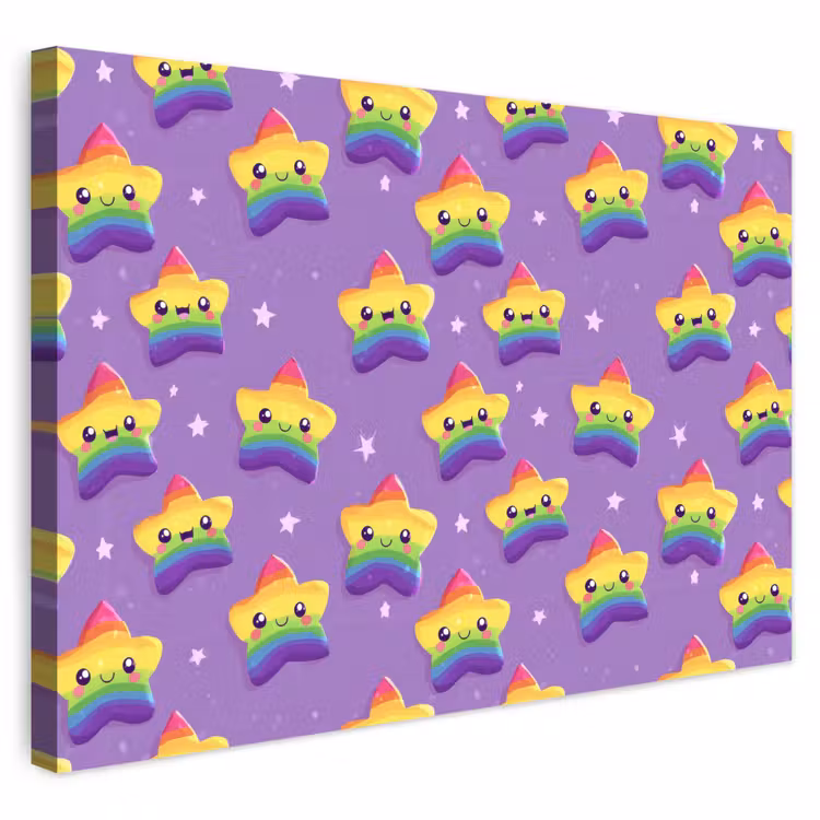 Buiten canvas - Sterren - Regenboog - Paars — 1