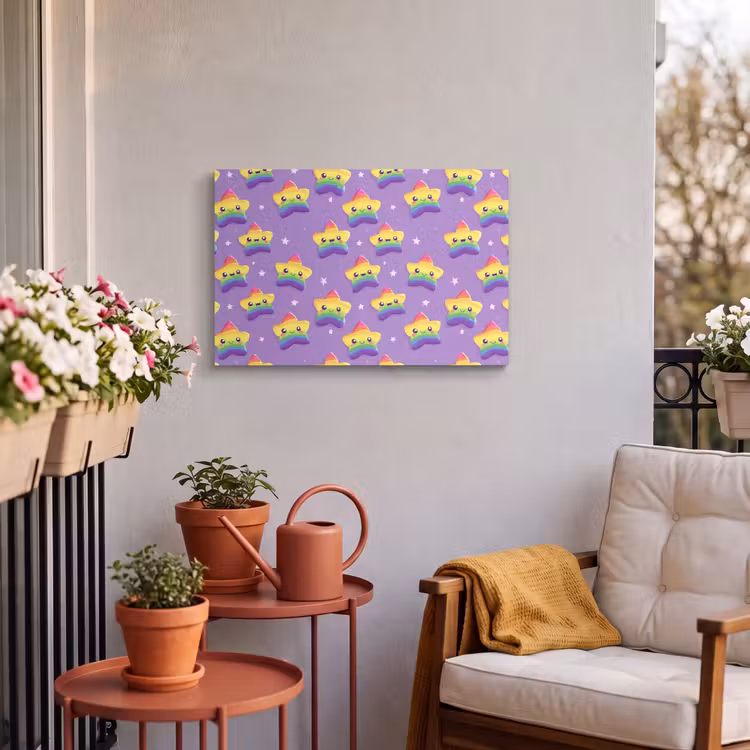 Buiten canvas - Sterren - Regenboog - Paars — 4