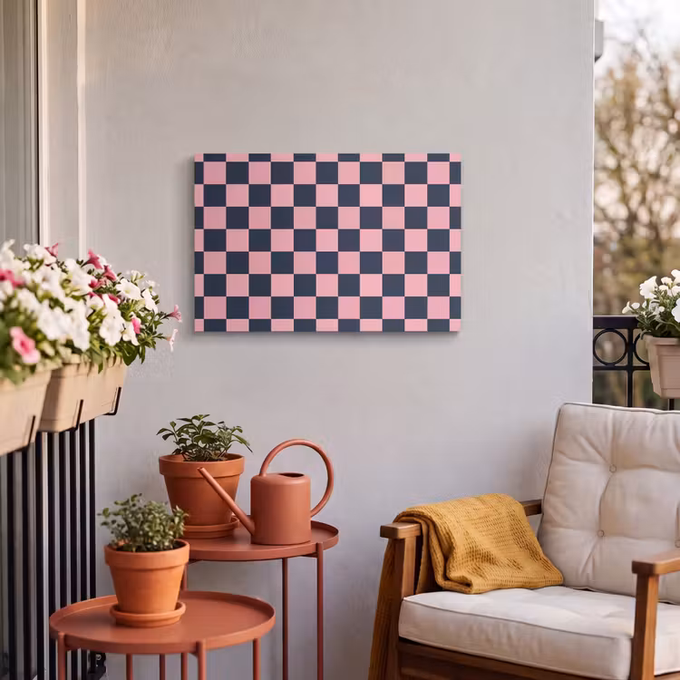 Buiten canvas - Traditioneel - Patroon - Blauw - Roze — 4